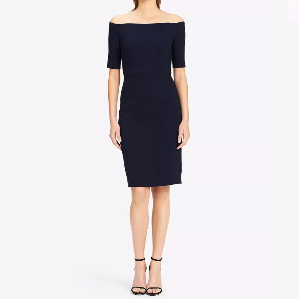 NWT Calvin Klein Indigo Sheath Off the shoulder
